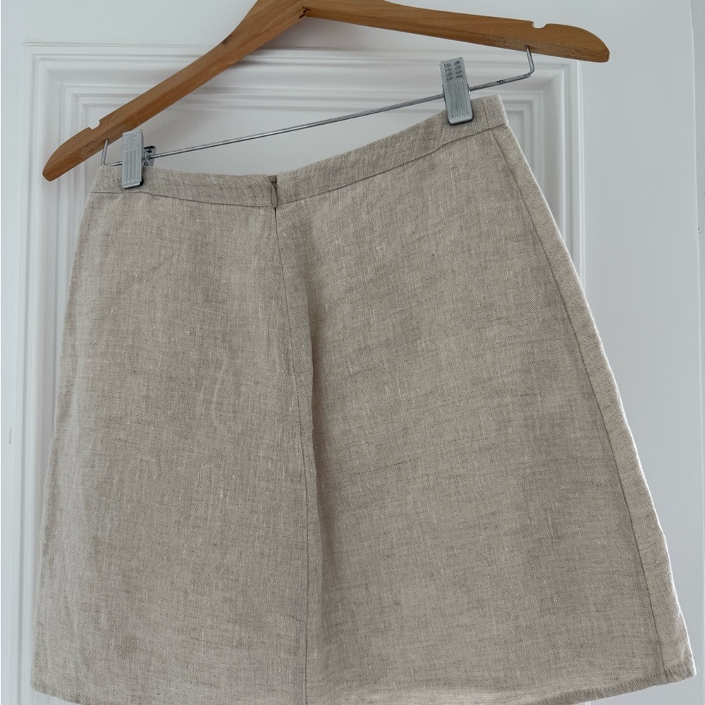 Reformation A-Line Linen Skirt with Slit - Picture 3 of 7